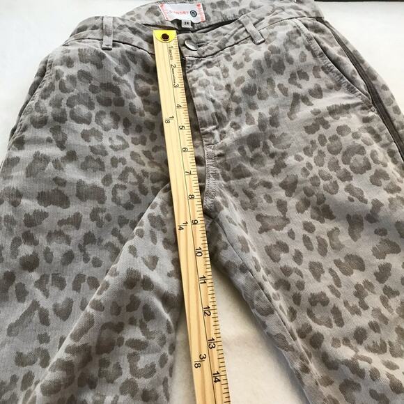 Sundry light grey wash leopard print cotton twill joggers 24 ankle tapered zip - Picture 5 of 8